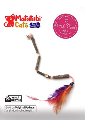 Ipli ,tüylü,sesli,doğal Kedi Çiğneme Çubuğu,kedi Oyuncağı 1 Adet (KEDİ OTU DEĞİLDİR)