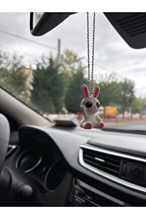 Şirin Tavşan Figürü - Dikiz Aynası Süsü Eğlenceli Aksesuar