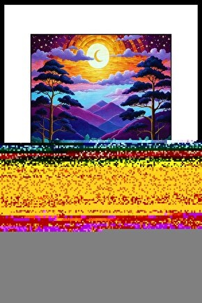 Mor Sahil Digital Art ( ÇERÇEVESİZ - ÇERÇEVE YOKTUR ) ( ULTRA HD ) FOLYO AFİŞ - POSTER