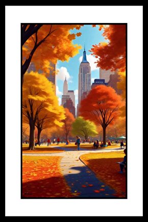 Şehirdeki Park Digital Art ( ÇERÇEVESİZ - ÇERÇEVE YOKTUR ) ( ULTRA HD ) FOLYO AFİŞ - POSTER