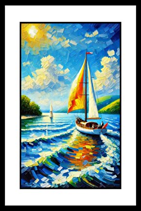 Yola Çıkan Gemi Digital Art ( ÇERÇEVESİZ - ÇERÇEVE YOKTUR ) ( ULTRA HD ) FOLYO AFİŞ - POSTER