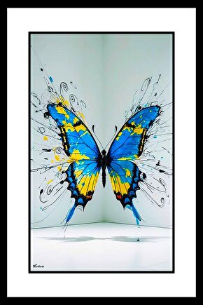 Sarı Mavi Digital Art ( ÇERÇEVESİZ - ÇERÇEVE YOKTUR ) ( ULTRA HD ) FOLYO AFİŞ - POSTER