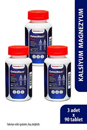 İmuneks Farma Osteonext®Plus Vitamin ve Mineraller içeren Takviye Edici Gıda 90 Tablet x 3 Adet