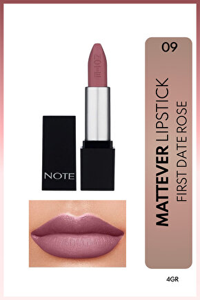 Mattever Lipstick Yarı Mat Saten Bitişli Ruj 09 First Date Rose - Pembe Nude