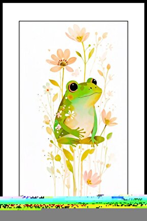 Yeşil Kurbağa Digital Art ( ÇERÇEVESİZ - ÇERÇEVE YOKTUR ) ( ULTRA HD ) FOLYO AFİŞ - POSTER