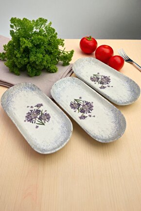Blue Lily Noyan Kayık Salata Tabağı 26cm 3 Adet