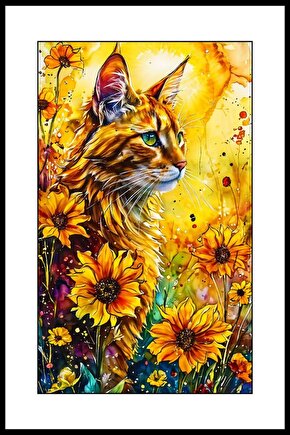 Ormandaki Vaşak Digital Art ( ÇERÇEVESİZ - ÇERÇEVE YOKTUR ) ( ULTRA HD ) FOLYO AFİŞ - POSTER