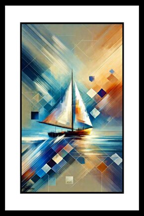 Soyut Çizim Gemi Digital Art ( ÇERÇEVESİZ - ÇERÇEVE YOKTUR ) ( ULTRA HD ) FOLYO AFİŞ - POSTER