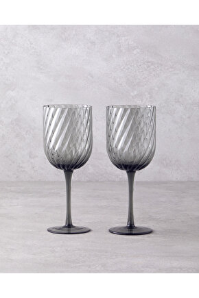 Meghan Cam 2li Kadeh 280 ml Antrasit