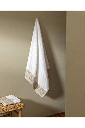 Zeste %100 Pamuk Banyo Havlusu - BeyazBej