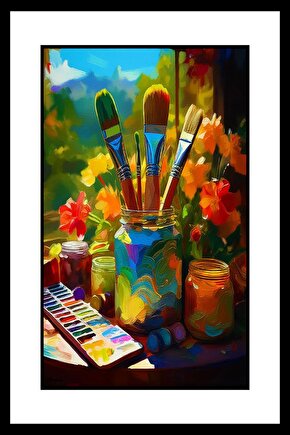 Ressam Masası Digital Art ( ÇERÇEVESİZ - ÇERÇEVE YOKTUR ) ( ULTRA HD ) FOLYO AFİŞ - POSTER