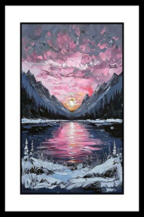 Mor Günbatımı Digital Art ( ÇERÇEVESİZ - ÇERÇEVE YOKTUR ) ( ULTRA HD ) FOLYO AFİŞ - POSTER