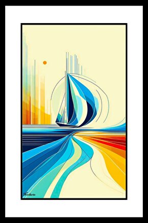 Irmakta Gemi Digital Art ( ÇERÇEVESİZ - ÇERÇEVE YOKTUR ) ( ULTRA HD ) FOLYO AFİŞ - POSTER