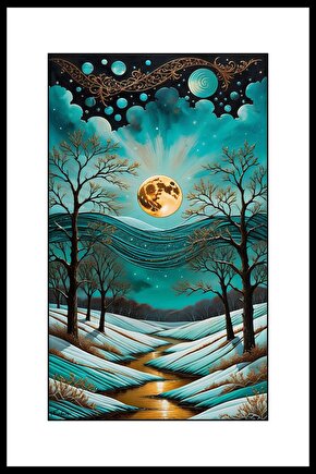 Mavi Manzara Digital Art ( ÇERÇEVESİZ - ÇERÇEVE YOKTUR ) ( ULTRA HD ) FOLYO AFİŞ - POSTER