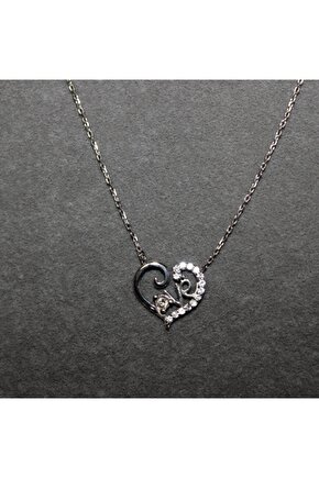Taşlı Love Kalp Kolye