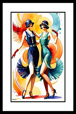 Dansçı Kızlar Digital Art ( ÇERÇEVESİZ - ÇERÇEVE YOKTUR ) ( ULTRA HD ) FOLYO AFİŞ - POSTER