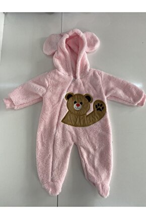 Kız Çocuk Peluş Fermuarlı Tulum