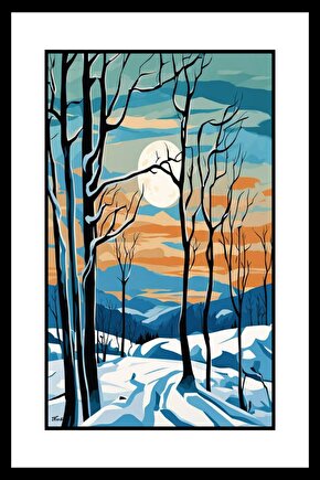 Karlı Bahçe Digital Art ( ÇERÇEVESİZ - ÇERÇEVE YOKTUR ) ( ULTRA HD ) FOLYO AFİŞ - POSTER