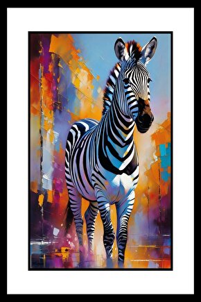 Sevimli Zebra Digital Art ( ÇERÇEVESİZ - ÇERÇEVE YOKTUR ) ( ULTRA HD ) FOLYO AFİŞ - POSTER