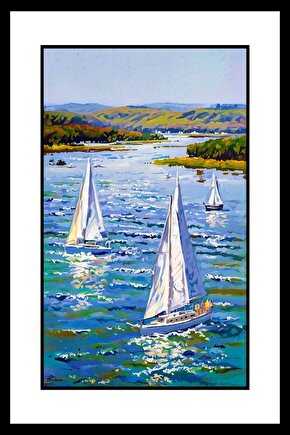 İkiz Yelkenli Digital Art ( ÇERÇEVESİZ - ÇERÇEVE YOKTUR ) ( ULTRA HD ) FOLYO AFİŞ - POSTER