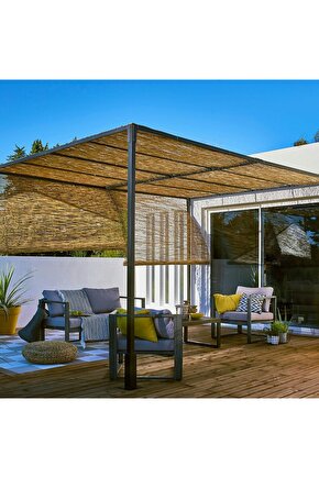 Doğal Kamış Hasır Çit 1m X 5m Doğal bahçe Hasır -tavan