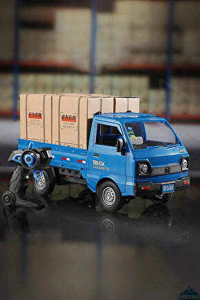 Oyuncak 2.4GHz Uzaktan Kumandalı Sesli Işıklı Şarjlı Buhar Atan Kapıları Açılan Rc Kamyonet