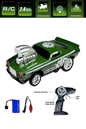 Uzaktan Kumandalı Full Fonksiyon Şarjlı Işıklı 2.4g Çılgın Süspansiyon Renkli Drift Araba 15 Km Hız