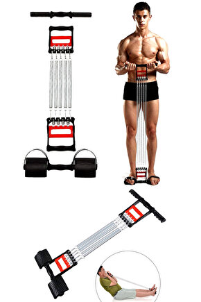 El Ayak Göğüs Yayı Çelik Yay Spor Aleti 3ü 1 Arada Ayarlanabilir Yay Biceps Curl