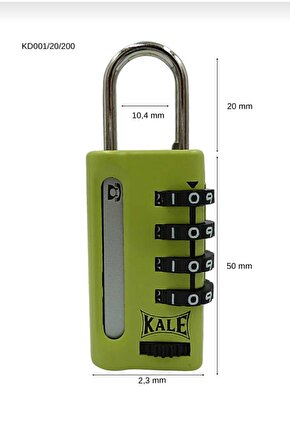 Şifreli Asma Kilit 4 Basamaklı Şifreleme (BİLGİ PENCERELİ)- Kırmızı