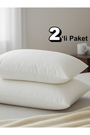2Li 600 GR Pamuklu Silikon Yastık Yumuşak Antialerjik Makinede Yıkanabilir Pürüzsüz Yastık 50x70cm