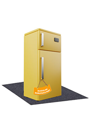 Su Geçirmez Buzdolabı Matı Kaymaz Taban Yıkanabilir Dayanıklı Buzdolabı Altı Halısı Antrasit (91x91)