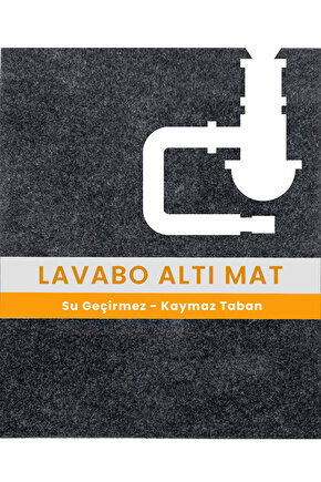 Lavabo Altı Matı Sıvı Geçirmez Kaymaz Taban Evye Dolap Paspası 60x76 cm