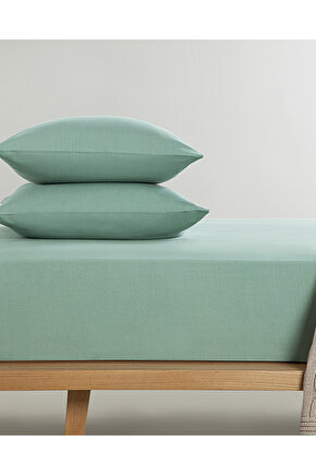 Novella Premium Soft Cotton Tek Kişilik Lastikli Çarşaf Takımı Seledon