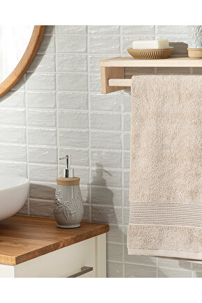 Deluxe Pamuklu Low Twist Yüz Havlusu 50x90 cm Bej