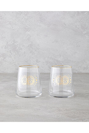 Talisman Mysterious Cam 2li Bardak 380 ml Şeffaf-Gold