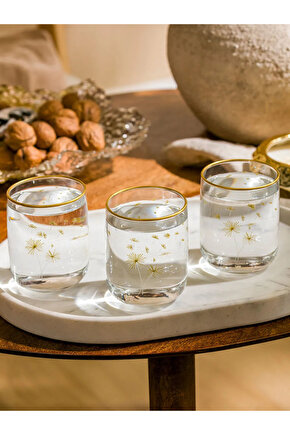 LCW Sarı Çiçek Baskılı Cam Su Bardağı 3lü 280 Ml