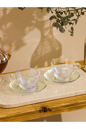 Renksiz 2 Kişilik Cam Fincan Seti 238 ml