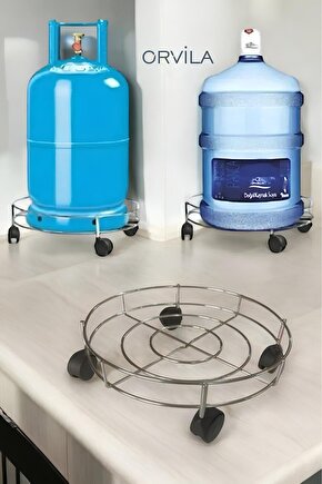 Damacana ve Tüp Taşıma Aparatı Metal - 30 cm Krom