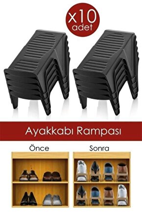 10 Adet Ayakkabı Düzenleme Rampası - Ayakkabı Düzenleyici Ayakkabılık