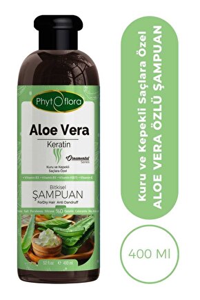 Uzak Tuzsuz Kuru Ve Kepekli Saçlara Özel Aloe Vera Ve Keratin Ilaveli Bitkisel Şampuan 400 ml