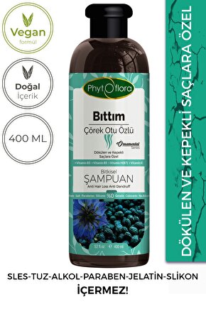 Tuzsuz Dökülen Ve Kepekli Saçlara Özel Bıttım Özlü Bitkisel Şampuan 400 ml