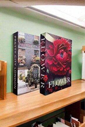 Dekoratif Kitap Görünümlü Kutu 2li Set Decorative Book Looking Box