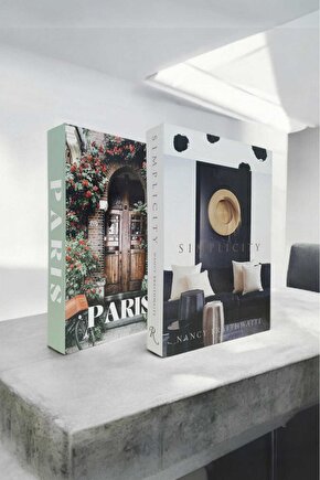Dekoratif Kitap Görünümlü Kutu 2li Set Decorative Book Looking Box