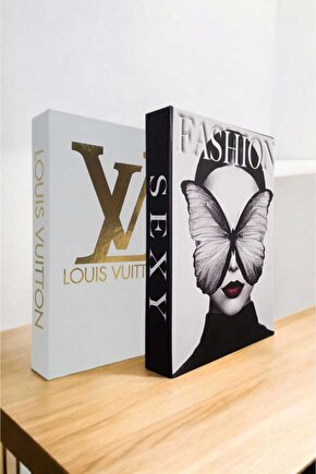 Dekoratif Kitap Görünümlü Kutu 2li Set Decorative Book Looking Box