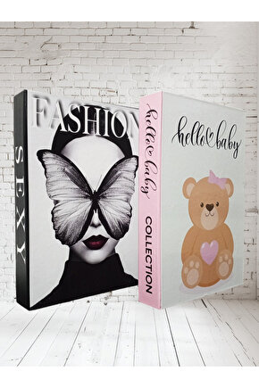 Dekoratif Kitap Görünümlü Kutu 2li Set Decorative Book Looking Box