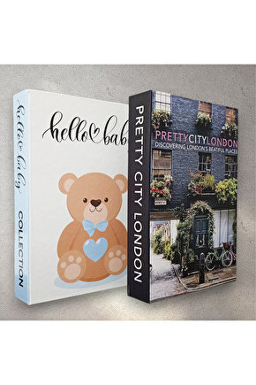 Dekoratif Kitap Görünümlü Kutu 2li Set Decorative Book Looking Box