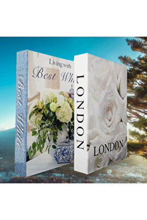 Dekoratif Kitap Görünümlü Kutu 2li Set Decorative Book Looking Box