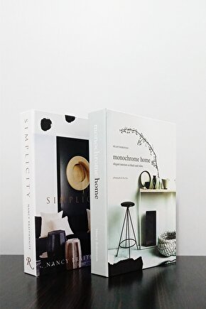 2li Dekoratif Kitap Kutu Görünümlü SimpleCity & Monochrome Home Temalı