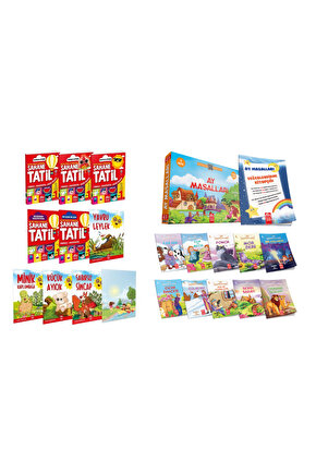 1.Sınıf Şahane Yaz Tatil Kitabı Seti + Ay Masalları 10lu Hikaye