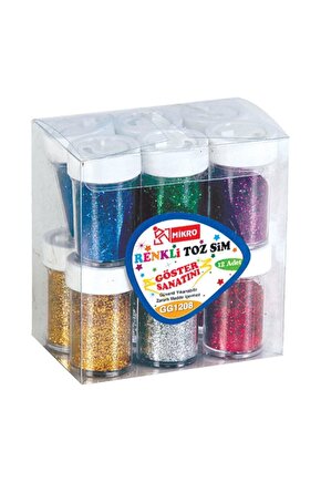 Renkli Toz Sim Tuzluk Şekilli Karışık 1 Paket ( 12 Adet )